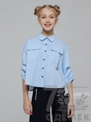 Блузка для девочки голубая