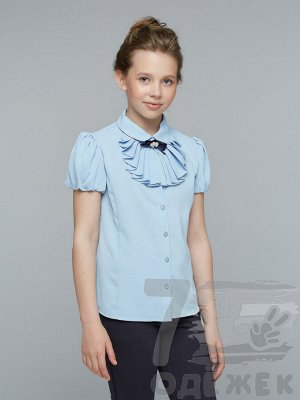 862-1 Блузка для девочки с коротким рукавом ( молочный)