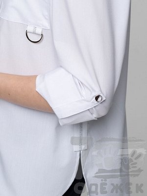 1081 Блузка для девочки с длинным рукавом (белый)