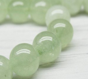 Бусины из природного камня морганит (зеленый), размер: 10 мм, количество 3 шт/упак.
