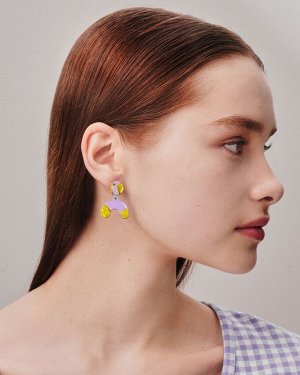 Серьги из переработанного орг стеклаRe/Flower лаванда