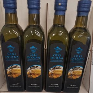 Масло оливковое Olio di oliva в стеклянной бутылке рафинированное с добавлением нерафинированного, Италия