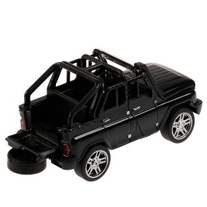 HUNTERBCH-12-BK Машина металл UAZ HUNTER длина 11,5 см, двери, багаж, инерц, черный, кор. Технопарк в кор.2*36шт