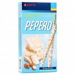 Палочки Pepero Snowy Almond в белой глазури с миндалём 32 гр