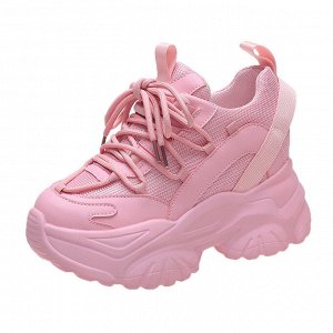 Женские кроссовки со шнуровкой на носу, цвет розовый