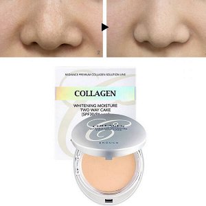 Осветляющая пудра со сменным блоком Enough Collagen Whitening Moisture Two Way Cake SPF30 PA+++ (№13 - Светлый беж), 13г+13г