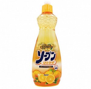 Жидкость для мытья посуды, фруктов и овощей "Апельсин" Kaneyo Soap Orange 600 мл, шт