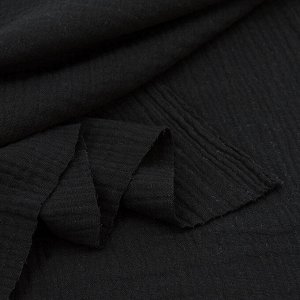 Ткань на отрез муслин гладкокрашеный 140 см цвет черный