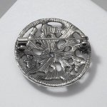 Queen fair Брошь &quot;Скандинавия&quot; триада, цвет чернёного серебра