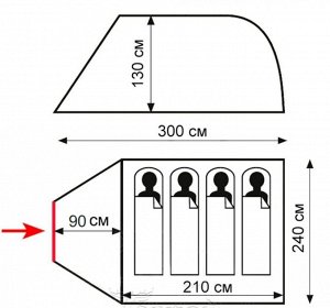 Палатка Tramp Totem Summer 4 Plus (V2) (Зеленый)
