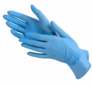 Перчатки нитриловые медицинские, неопудренные голубые