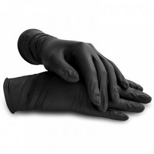 Перчатки нитриловые ПРЕМИУМ, Китай неопудренные нестерильные черные, Размер М