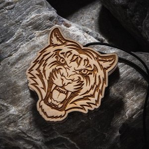 Grand Caratt Ароматизатор подвесной из натурального дерева, набор: подвеска Тигр (дерево, войлок), парфюмированная пропитка Апельсин, 5 мл