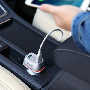 Автомобильное зарядное устройство Anker PowerDrive+ 2, 2 USB, 5.1 А, быстрая зарядкка, белое