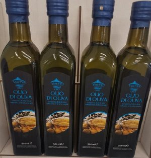 Масло оливковое Olio di oliva в стеклянной бутылке рафинированное с добавлением нерафинированного, Италия