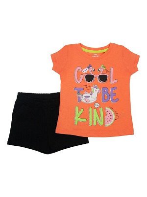 CSKG 90100-28-317 Комплект для девочки (футболка, шорты),коралловый