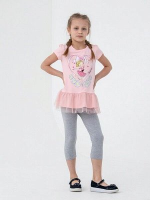 CSKG 90089-27-311 Комплект для девочки (платье модель "туника", бриджи),розовый