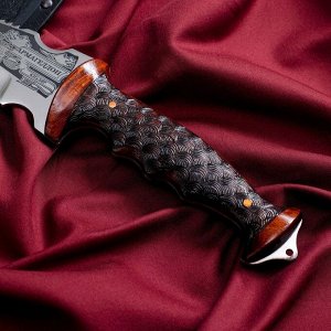 Разделочный нож "Армагеддон" сталь - 40х13, рукоять - жженый орех, клепаный, 25.5 см