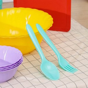 Набор посуды на 4 персоны «Весёлая компания», 36 предметов, цвет в ассортименте