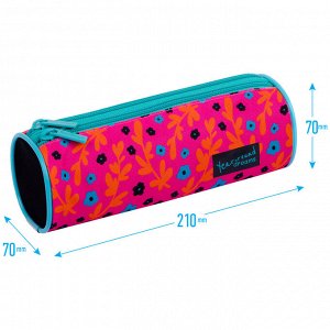 Пенал-тубус 2 отделения, 210*70 Berlingo ""Pink pattern"", полиэстер