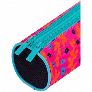 Пенал-тубус 2 отделения, 210*70 Berlingo ""Pink pattern"", полиэстер
