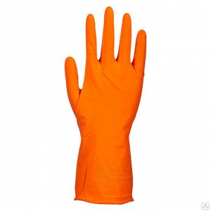 Перчатки нитриловые прочные ХОЗЯЙСТВЕННО-БЫТОВЫЕ, оранжевые