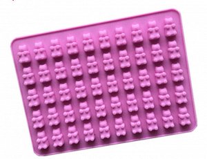 Форма кондитерская силиконовая "Мишки", цвет фиолетовый