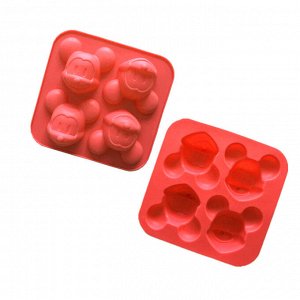 Форма для изготовления шоколада силиконовая "Микки-маус", цвет красный