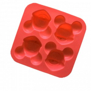 Форма для изготовления шоколада силиконовая "Микки-маус", цвет красный