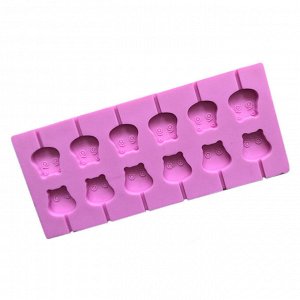 Форма для изготовления леденцов силиконовая "Муми-тролль", цвет розовый