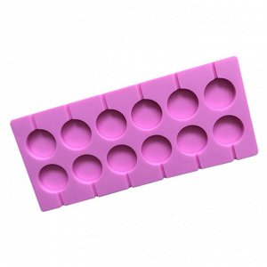 Форма для изготовления леденцов силиконовая "Круг", цвет розовый