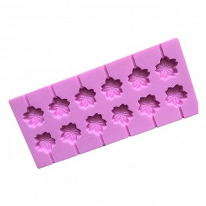 Форма для изготовления леденцов силиконовая "Цветок", цвет розовый