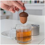 Ситечко для чая силиконовое &quot;Желудь&quot;, цвет коричневый