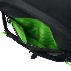 Рюкзак молодежный Grizzly, эргономичная спинка, 44 х 28 х 23 см, отделение для ноутбука, чёрный/салатовый