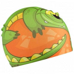 Шапочка для плавания «Крокодильчик», детская, текстиль, обхват 46-52 см