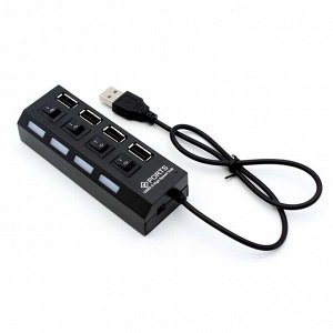 Хаб USB HUB01 4USB (повр. уп.) (black)