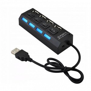 Хаб USB HUB01 4USB (повр. уп.) (black)