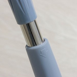 Швабра для мытья пола плоская с отжимом Twist Доляна, насадка из микрофибры 36x14 см, стальная нержавеющая ручка 125 см