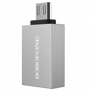 Адаптер Borofone OTG BV2 MicroUSB/USB (silver)