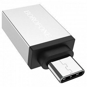 Адаптер Borofone OTG BV3 Type-C/USB (silver)