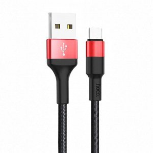 Кабель USB - Type-C Hoco X26 Xpress  100см 2A (black/red)