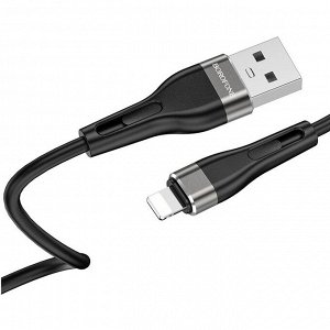 Кабель USB - Apple lightning Borofone BX46 Rush silicone  100см 2,4A (black)
