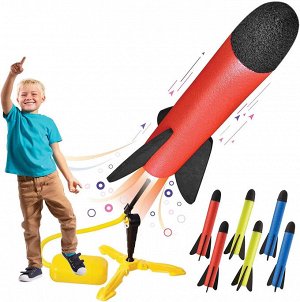 Набор: Пусковая установка с ракетами ( модель Air) 1 ракета + Дополнительные ракеты 3 штуки/  развлекательные уличные игрушки для детей