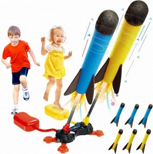 Набор: Пусковая установка с ракетами ( модель Air) 1 ракета + Дополнительные ракеты 3 штуки/  развлекательные уличные игрушки для двоих детей