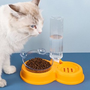 Миска с поилкой для кошек и мелких пород собак/Автоматическая поилка с мисками для домашних животных