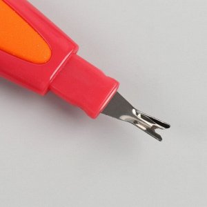Пилка-триммер металлическая для ногтей, прорезиненная ручка, 19 см, цвет МИКС