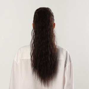 Хвост накладной, волнистый волос, на резинке, 60 см, 100 гр, цвет каштановый(#SHT6А)