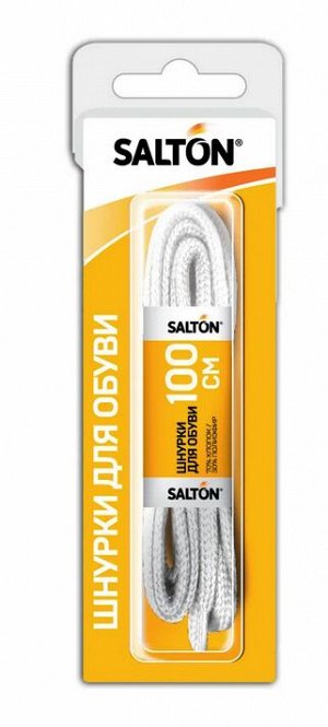 SALTON® Шнурки для обуви с пропиткой 100 см плоские "Белые"