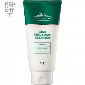 Нежная очищающая пенка VT Cosmetics Cica Mild Foam Cleanser, 300мл.