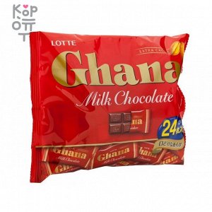 Lotte Ghana Milk Chocolate - Шоколад Гана молочный семейная пачка 96гр.